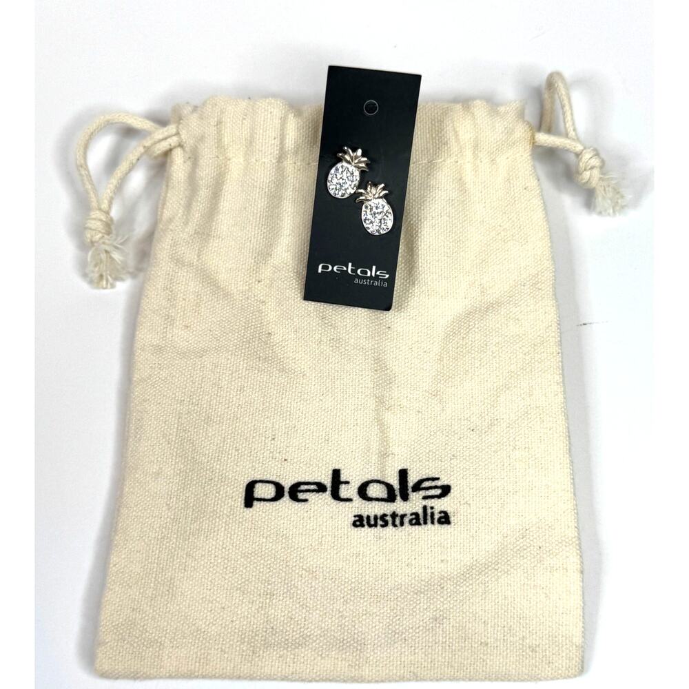 Sterling Australian Crystal Pineapple Post-Pierced Earrings by petals Australia
